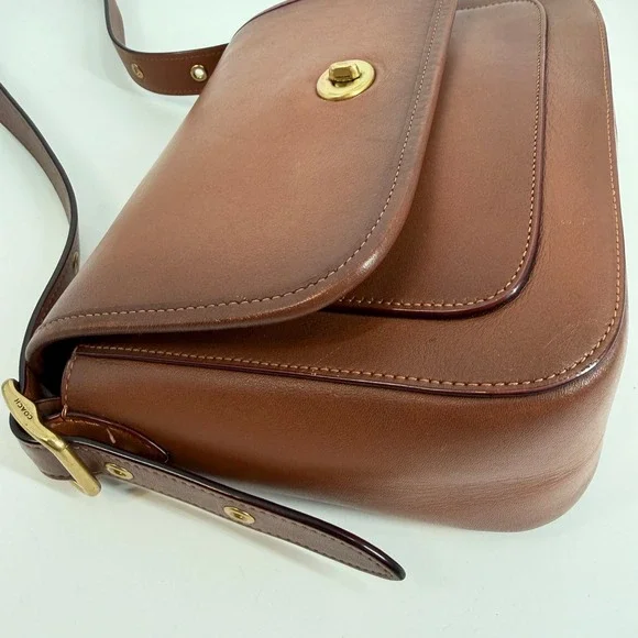 Coach Rambler 1941 Saddle Glovetanned‎ Leather Turnlock Brown Crossbody Bag - Picture 11 of 16